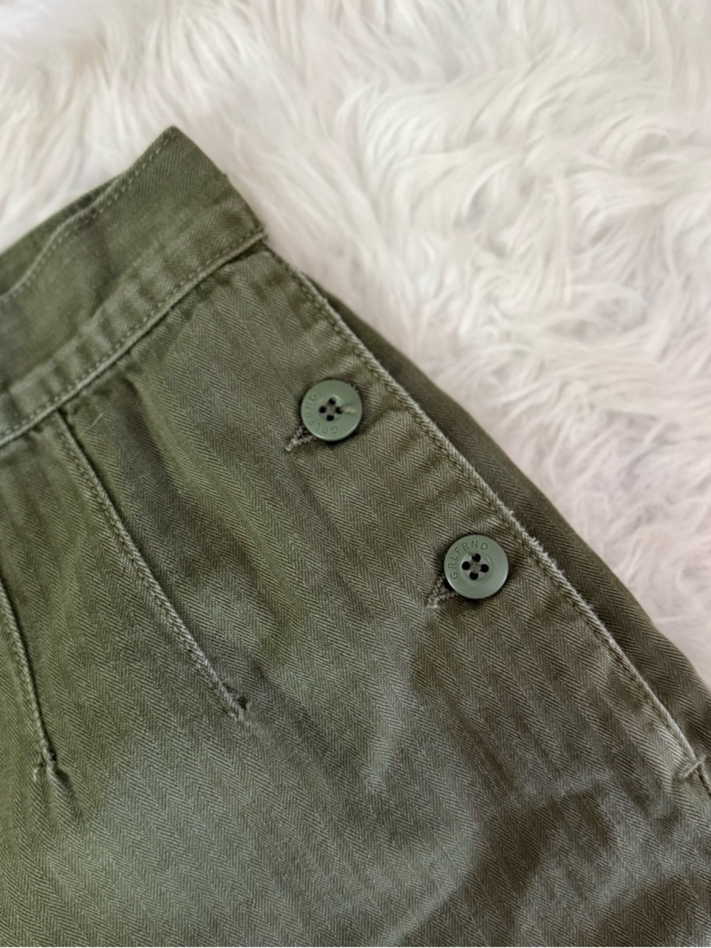 GRLFRND Farrah Wide Leg Cropped Pants Olive Green Women’s Size 26 Revolve - Picture 5 of 9
